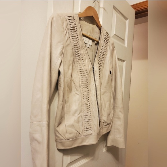Hinge Cream Tan Leather Jacket - Picture 7 of 10